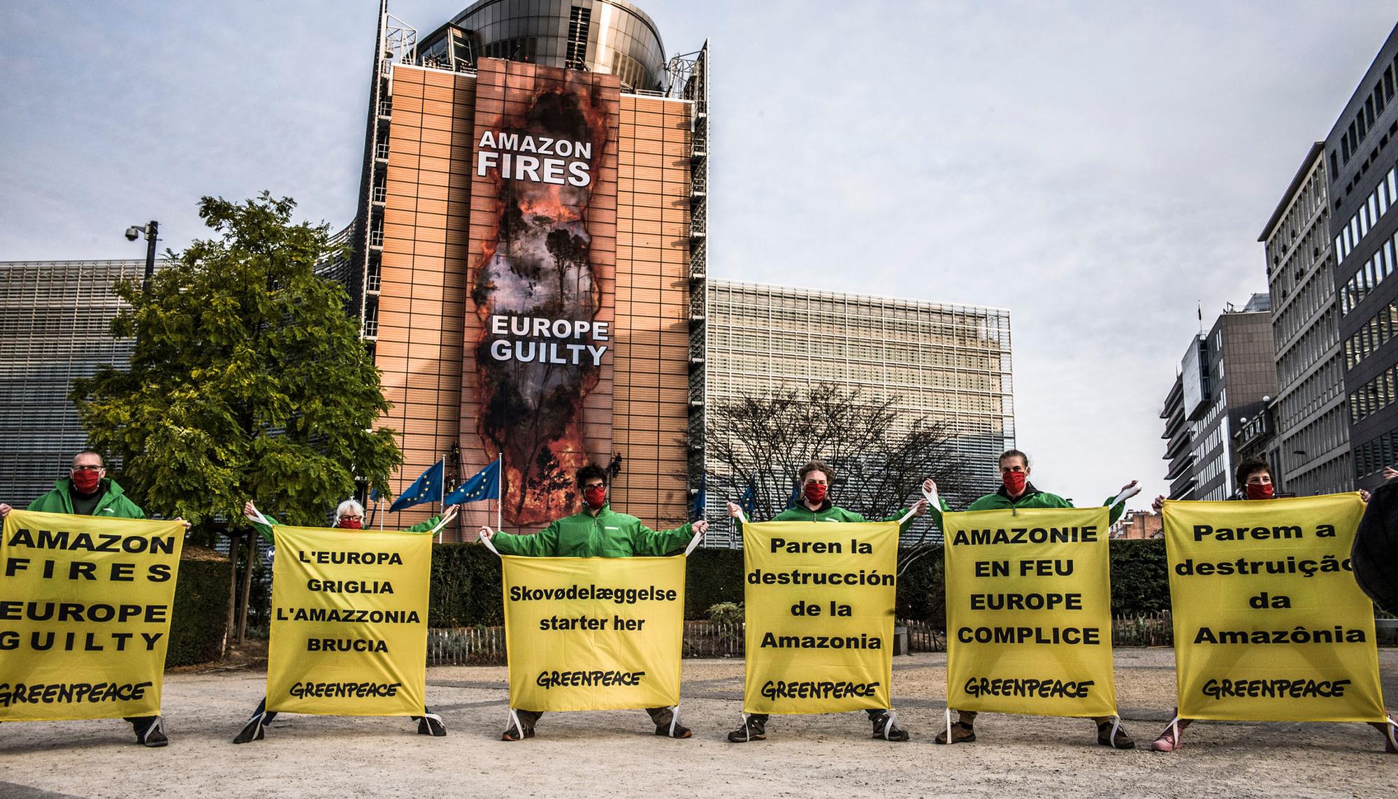 Greenpeace Incendios Amazonia UE Bruselas